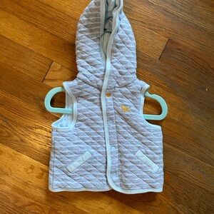 Quilted Gray Hooded Vest for Baby Gender Neutral 6M